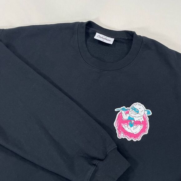 Snowman Golf Apparel Sweatshirt Large Black Embroidered Pullover Crew‎ Neck Yeti - Picture 1 of 8